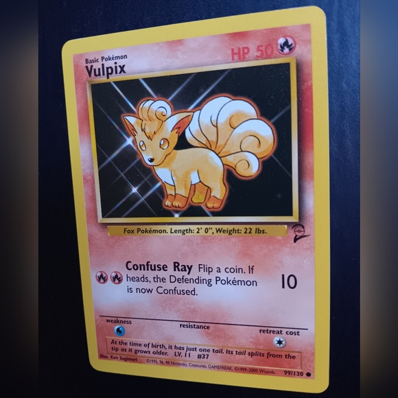 Vulpix Pokemon Card - Base Set 2 - NO. 99/130 Common Non-Holo - Picture 6 of 9